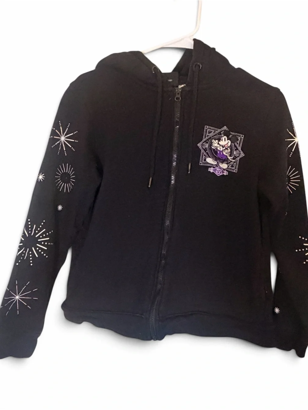 (Size M) Disney Parks Disney 100 Years of Wonder Embroidered Full-Zip Hoodie